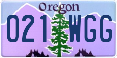 OR license plate 021WGG