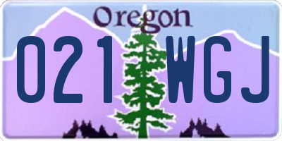 OR license plate 021WGJ