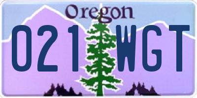 OR license plate 021WGT