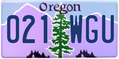 OR license plate 021WGU
