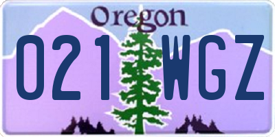 OR license plate 021WGZ