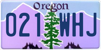 OR license plate 021WHJ