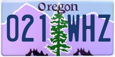 OR license plate 021WHZ