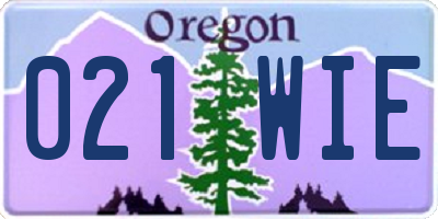 OR license plate 021WIE