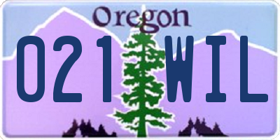 OR license plate 021WIL