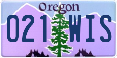 OR license plate 021WIS