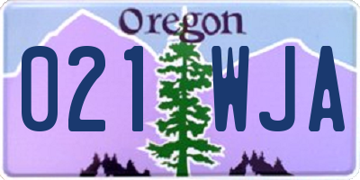 OR license plate 021WJA