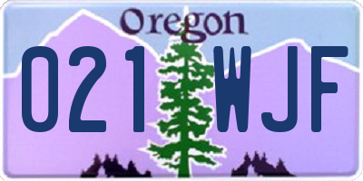OR license plate 021WJF