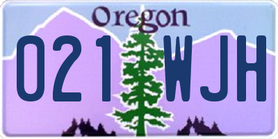 OR license plate 021WJH