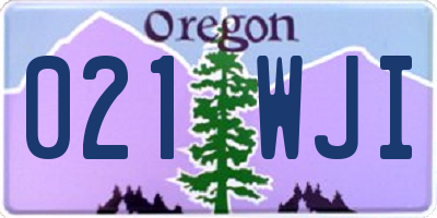 OR license plate 021WJI