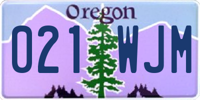 OR license plate 021WJM
