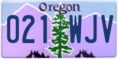OR license plate 021WJV