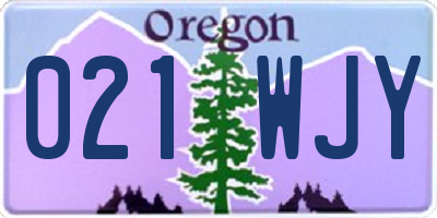 OR license plate 021WJY