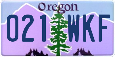 OR license plate 021WKF