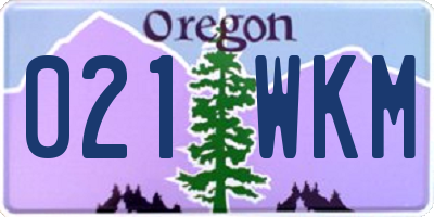 OR license plate 021WKM