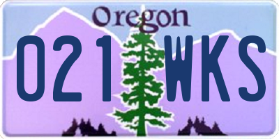 OR license plate 021WKS