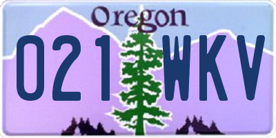 OR license plate 021WKV
