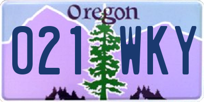 OR license plate 021WKY