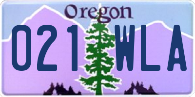 OR license plate 021WLA
