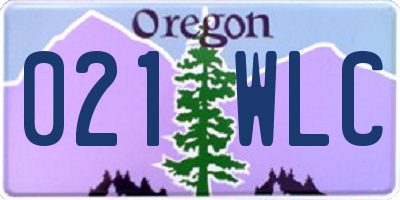 OR license plate 021WLC