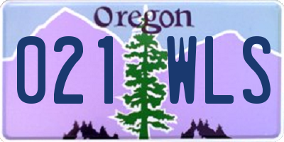 OR license plate 021WLS