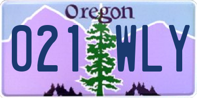OR license plate 021WLY
