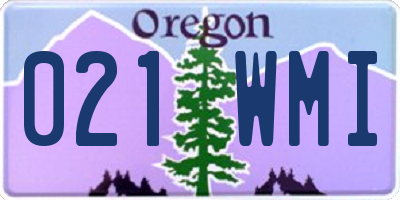 OR license plate 021WMI