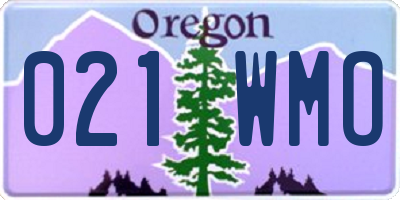 OR license plate 021WMO