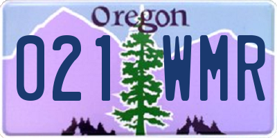 OR license plate 021WMR