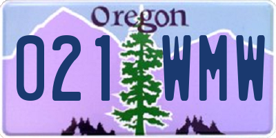 OR license plate 021WMW