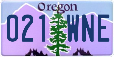 OR license plate 021WNE