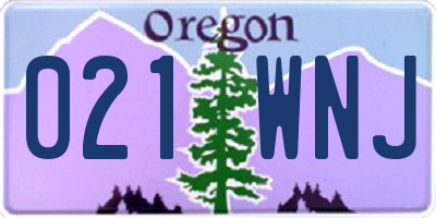 OR license plate 021WNJ