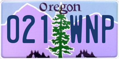 OR license plate 021WNP