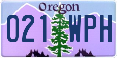 OR license plate 021WPH