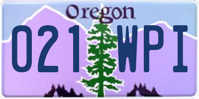 OR license plate 021WPI