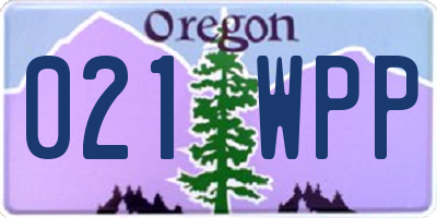 OR license plate 021WPP