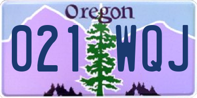 OR license plate 021WQJ