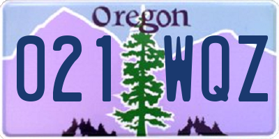 OR license plate 021WQZ