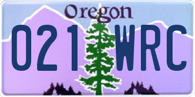 OR license plate 021WRC