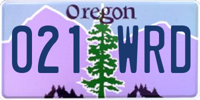 OR license plate 021WRD