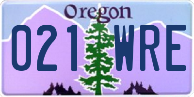 OR license plate 021WRE