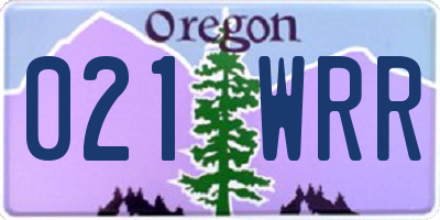 OR license plate 021WRR