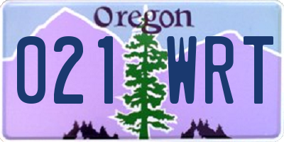 OR license plate 021WRT