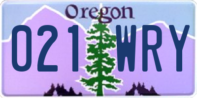 OR license plate 021WRY