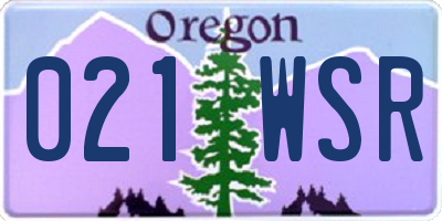 OR license plate 021WSR