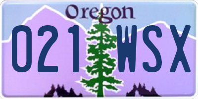 OR license plate 021WSX