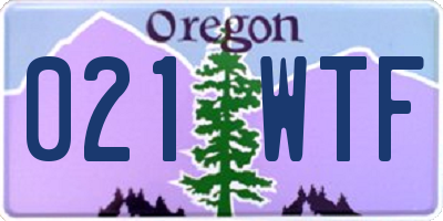 OR license plate 021WTF