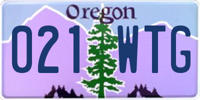 OR license plate 021WTG