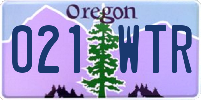OR license plate 021WTR