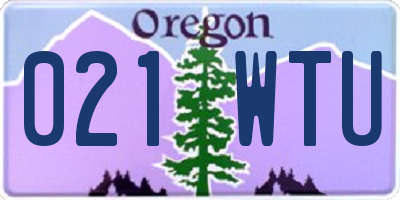 OR license plate 021WTU